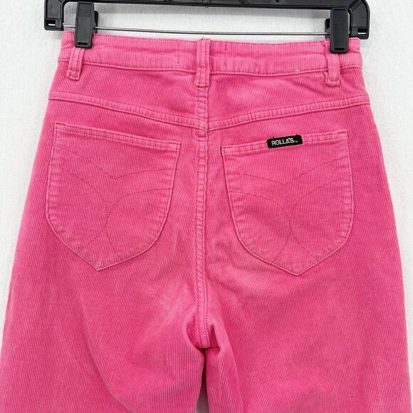 Rollas Corduroy Jeans 26 Original Straight Hot Pink Hi Rise Preppy Barbie *Flaw - Picture 6 of 14